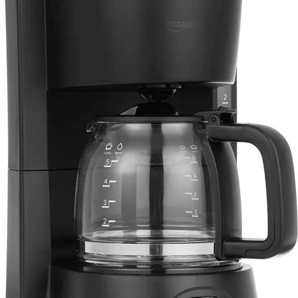 AmazonBasics 5 Cup Coffee Maker with Glass Carafe - Black
